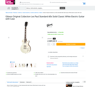 Guitarra eléctrica Gibson Les Paul Standard 60s Original por 2,089€