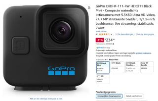 GoPro Hero 11 Black Mini voor €234,66 bij Amazon