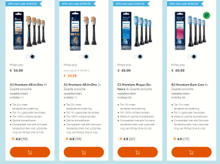 20% korting op geselecteerde Philips Sonicare opzetborstel bij Philips