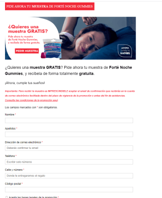 Muestras gratis gominolas para conciliar el sueño