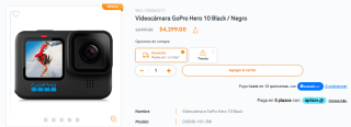 GoPro Hero 10 Black por $3,482 en RadioShack con BBVA