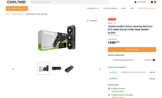 Zotac Gaming GeForce RTX 5080 SOLID CORE 16GB GDDR7 DLSS4 por solo 1.099,95€