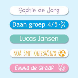 1+1 gratis op alle mini naamstickers bij Goedgemerkt