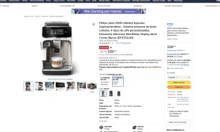 Cafetera Philips 2300 Espresso Superautomática leche LatteGo 4 tipos café personalizables por solo 339,99€