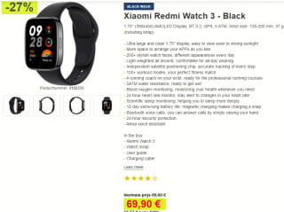 XIAOMI Redmi Watch 3 voor €69,90 bij Proshop