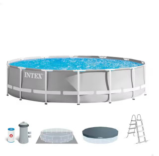 Piscina INTEX desmontable redonda Prism Frame de hasta 6 metros de diámetro depuradora tapiz cobertor y escalera por solo 299€