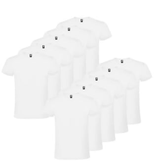 Pack 10 Camisetas Básicas Roly 100% Algodón Cuellor y manga corta por solo 18,20€