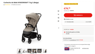 Cochecito de Bebé KINDERKRAFT Trig 3 por 79€