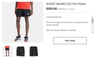 Short Negro Active Puma por $169 en Privalia