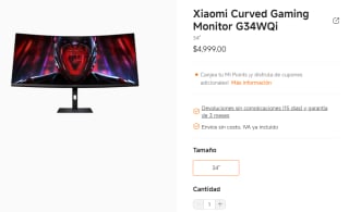 Monitor Xiaomi Curvo G34WQi 34" por $4,699 | Cupón Mi Shop