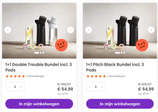 1+1 gratis op stalen flessen bij AirUp