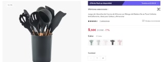 Juego de Utensilios de Cocina de Silicona por 11,99€ (cuenta nueva por 7,19€)