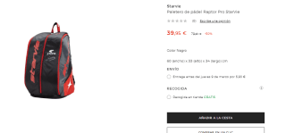 Paletero de pádel Raptor Pro StarVie por 39.95€