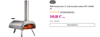 OONI Pizzaoven Karu 12 voor €249 bij Hornbach