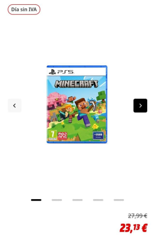 Minecraft PlayStation 5 por 23,13€.