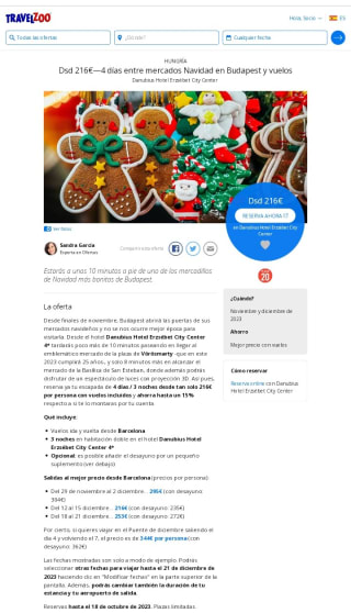 Budapest mercados navideños+ Vuelos desde 216€ por persona.