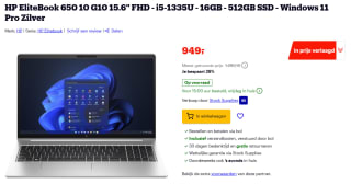 HP EliteBook 650 10 G10 15.6" FHD - i5-1335U - 16GB - 512GB SSD voor €949 bij Bol