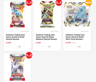 Alle Pokémon boosters 2+1 gratis bij Smyths Toys