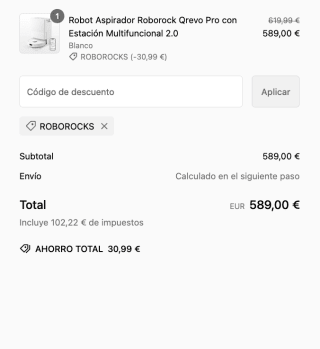 Robot aspirador ROBOROCK Qrevo PRO 7000 Pa por solo 589€