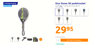 Siux Stone 3K padelracket voor €29,95 bij de Action