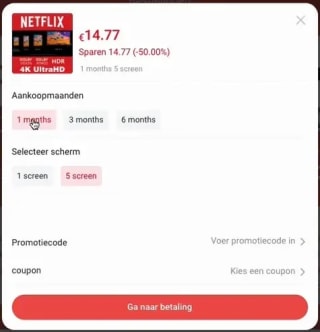 Netflix, Youtube Premium, HBOmax vanaf €3,87 per maand (dmv account sharing)