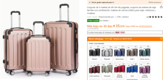 Conjunto 3 maletas de 20+24+28 pulgadas por solo 35,97€