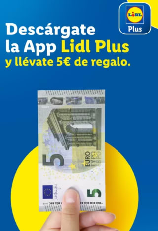 Cupón 5€ de regalo en compras superiores a 5€ en Lidl