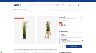 GODSKE Planta artificial Ø18xA75cm por 5€