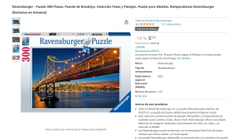 Puzle de 300 Piezas, Puente de Brooklyn marca Ravensburger por 5,52€