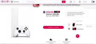 Consola Microsoft Xbox Series S 512GB SSD por $299.990