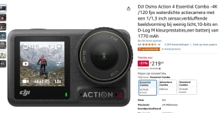 DJI Osmo Action 4 Essential Combo 4K 120fps actioncam voor €219 bij Amazon