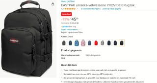 Eastpak Provider Rugzak 15 inch laptopvak - Black voor €45 bij Amazon