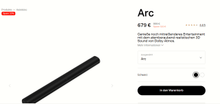 Sonos Arc - Soundbar voor TV voor €679 bij Sonos
