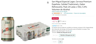 Pack 24 latas San Miguel Especial Lager por 9,54€