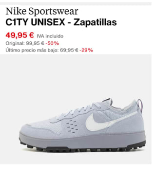 Zapatillas Nike C1TY "Concrete" por 42.46€