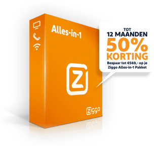 50% korting bij Ziggo + 50 euro cashback.