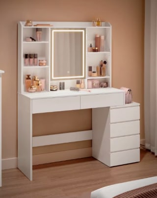 VASAGLE Tocador con Luces LED de Brillo Ajustable por 154,80€ (cuenta nueva por 142,80€)