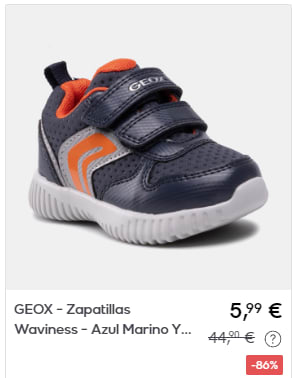 GEOX - Zapatos niños por 5,99€y 6,99€