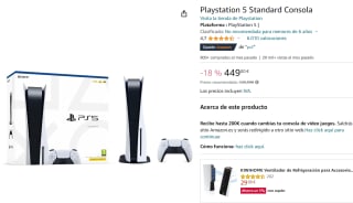 Playstation 5 Console Disk versie voor €449 bij Amazon.es