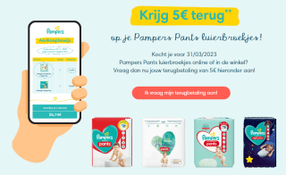 €5 cashback op Pampers