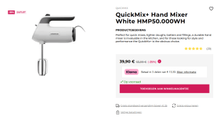 Kenwood QuickMix+ Handmixer 650 W Wit voor €39,90 bij Kenwoodworld