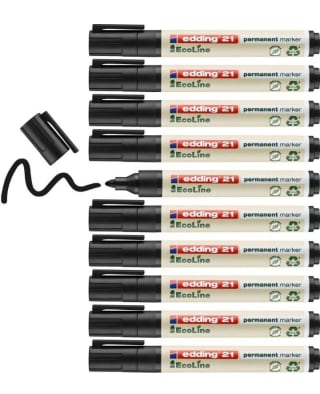 Pack de 10 Marcador Permanente edding 21 por 5,27€.