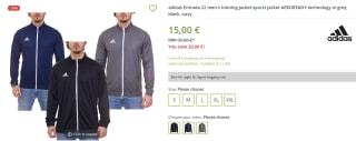 Adidas Entrada trainingsvest voor €15 bij Outlet46