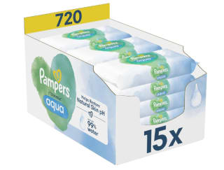 15 Paquets de 48 Lingettes Pampers Harmonie Aqua à 22,44€