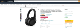 Headphone da Philips, modelo Over-Ear Noise Cancelling - R$ 389,99
