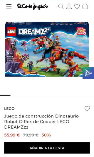 Lego Dreamzzz Dinosaurio C-Rex de Cooper por 55,99€.