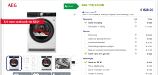 AEG TR97BADEN 9000 Absolute Care® Plus-wasdroger voor €714 na cashback via Beterwitgoed