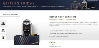 Nespresso Zenius gratis bij aanschaf van 800 cups koffie