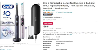 Oral-B iO 9 Duo Pack – Zwart en Roze – Elektrische Tandenborstel voor €289,99 bij Amazon