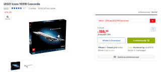 [BELGIË] LEGO Icons Concorde (10318) voor €159,20 bij Dreamland